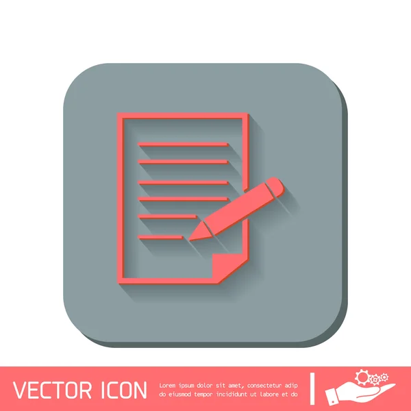 Sheet of paper with pen — Stock Vector