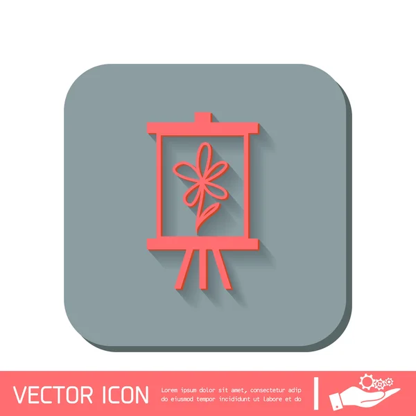 Caballete con icono de imagen — Vector de stock