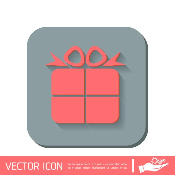 Icono de caja de regalo con arco . — Vector de stock