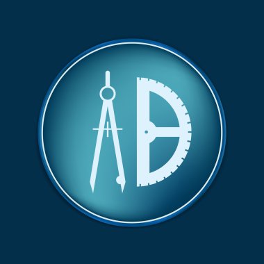 Pusula ve iletki. Eğitim işareti.