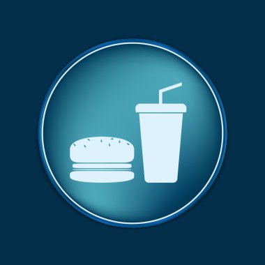 Burger ve kağıt bardak. sembol fast food