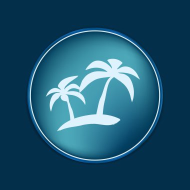 palmiye ağaçları simgesi ile bir ada