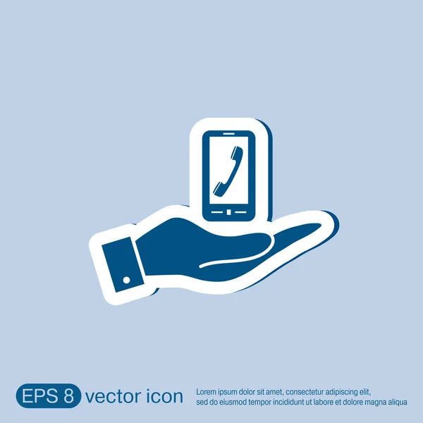 Hand holding a smartphone — Stock Vector