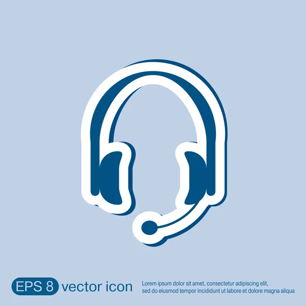 Atención al cliente, icono de auriculares — Vector de stock