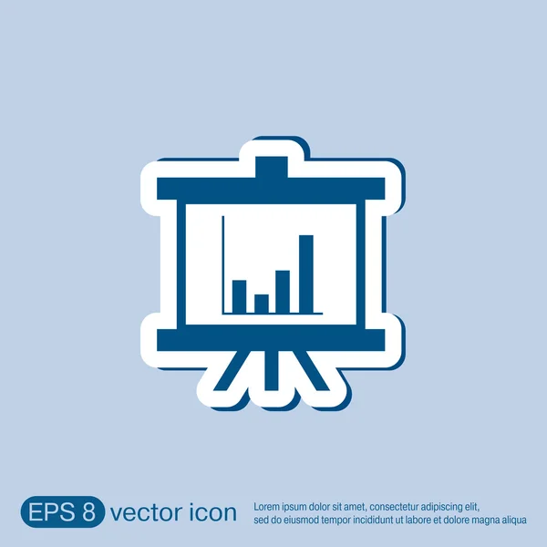 Ícone de gráficos de apresentação — Vetor de Stock