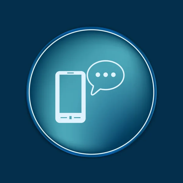 Smartphone com nuvem de diálogo falando — Vetor de Stock