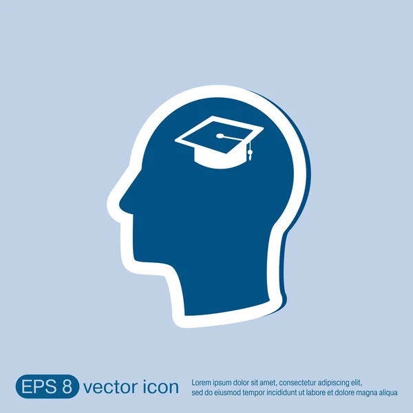 Man and his mind about graduate hat — Stock Vector