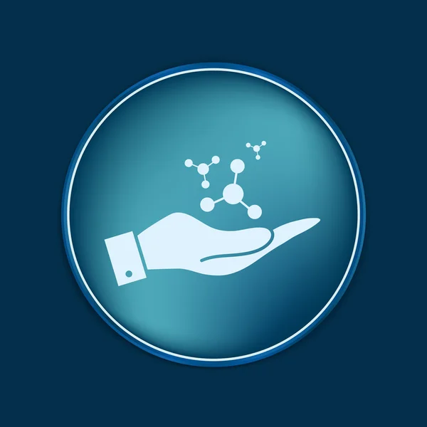 Hand holding the atom, molecule — Stock Vector
