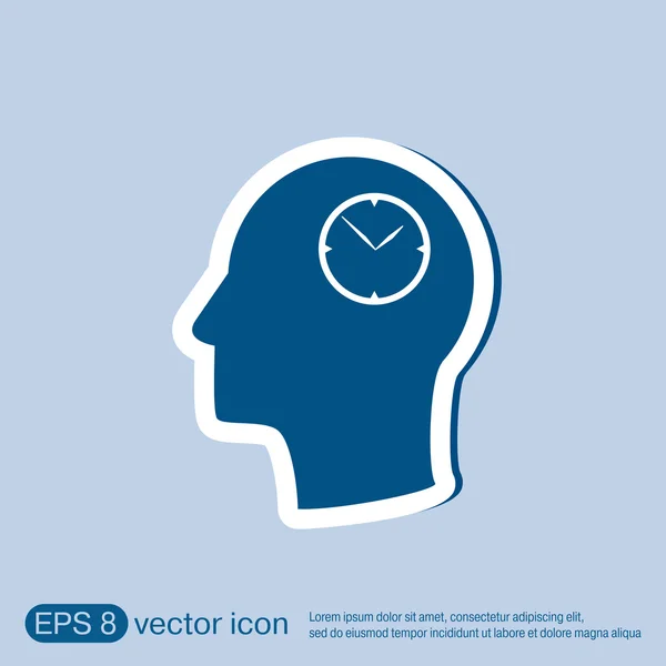 Man and his mind about clock — Stock Vector