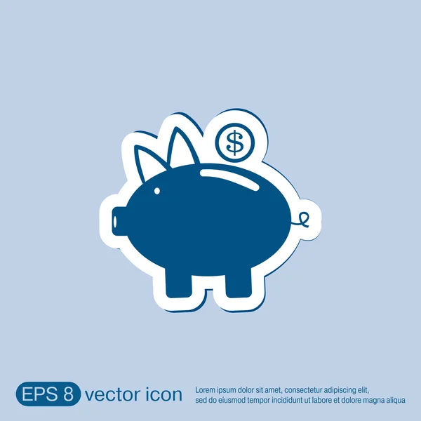 Piggy Bank. simbol - Stok Vektor