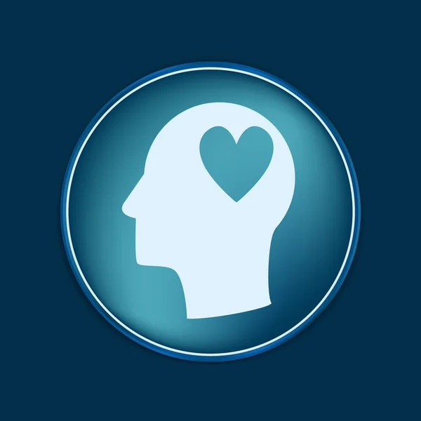 Az ember és a fejében a szív szimbólum — Stock Vector
