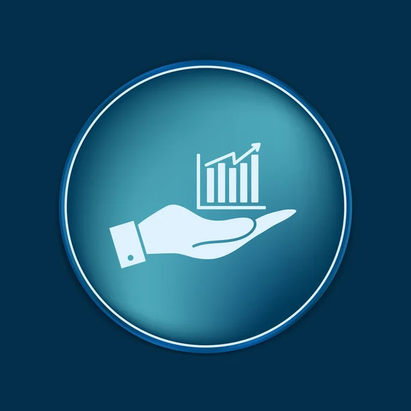 Mano sosteniendo una figura de diagrama gráfico . — Vector de stock