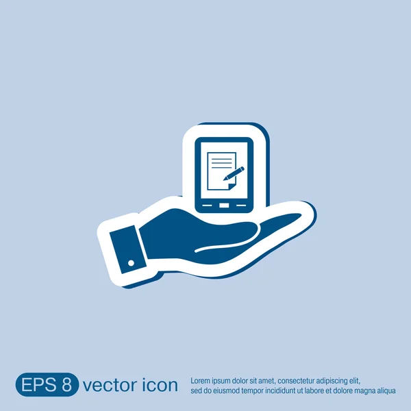 Ruka držící tablet pad — Stockový vektor