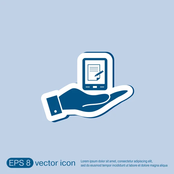 Mano sosteniendo una tableta — Archivo Imágenes Vectoriales