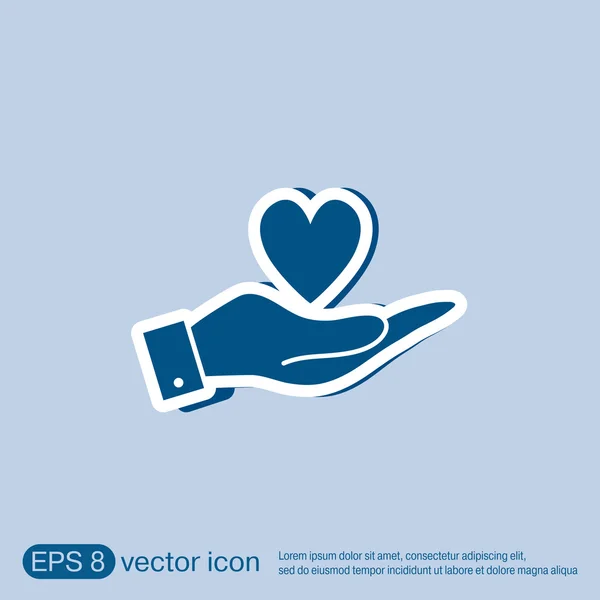 Hand holding a heart symbol — Stock Vector