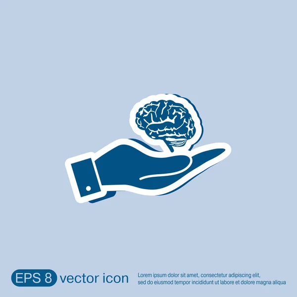 Hand holding a Brain. — Stock Vector