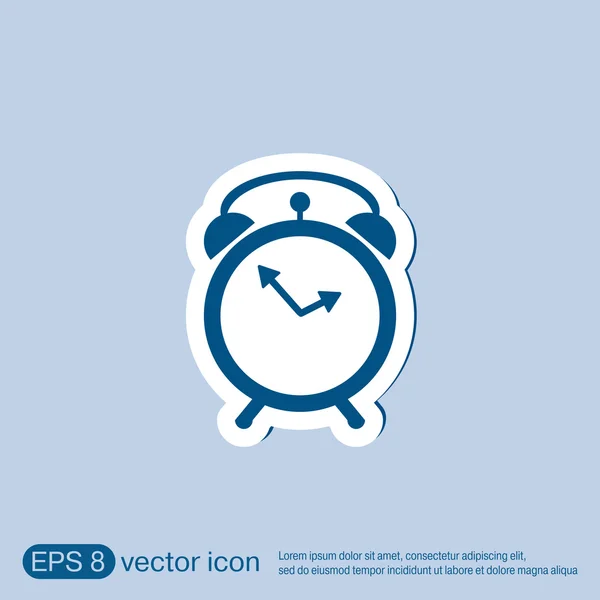 Alarm icon . The clock shows the time — Stock Vector