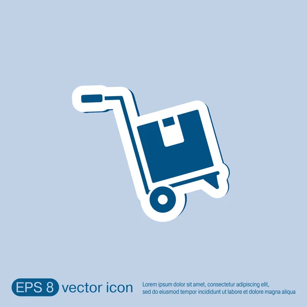 Truck with box. Logistic icon. — Stock Vector