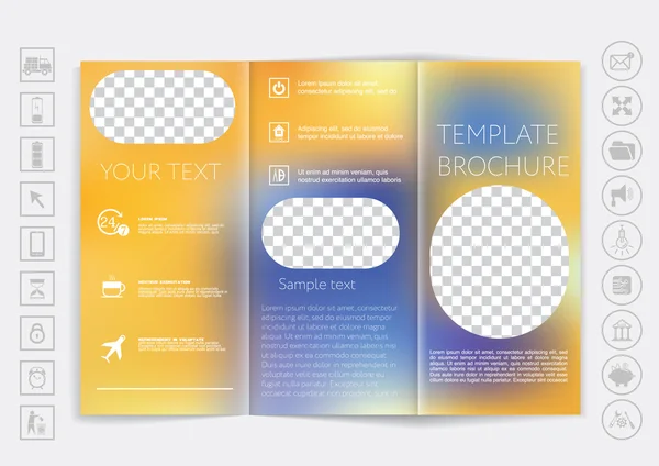 Folleto Tri-Fold maqueta de diseño — Archivo Imágenes Vectoriales