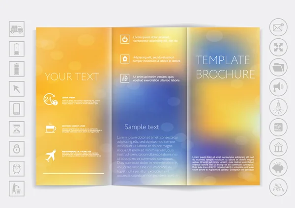 三つ折りパンフレット デザイン モックアップ — ストックベクタ