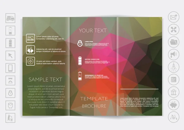 Folheto Tri-Fold simular design — Vetor de Stock