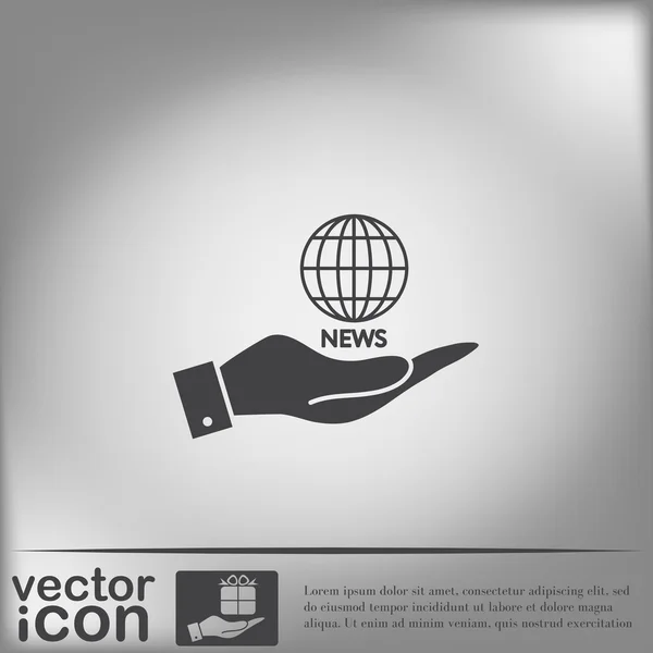 Hand holding globe symbol — Stock Vector