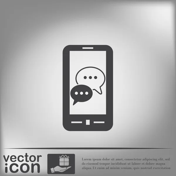 Smartphone with speech clouds — Stock Vector