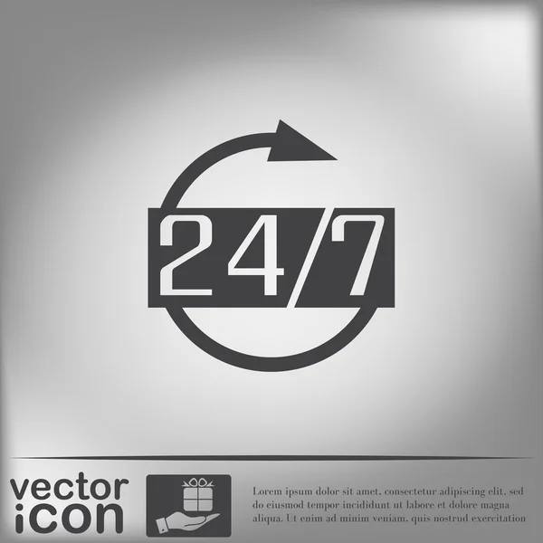 24 hours 7 days a week icon — Stock Vector