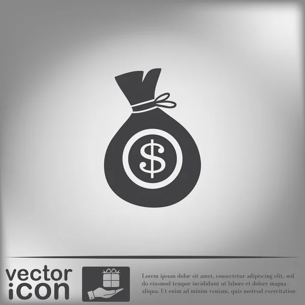 Saco de botón de dinero — Vector de stock