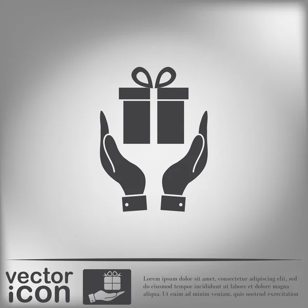 Hands holding Holiday Gift Box — Stock Vector
