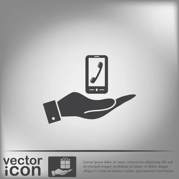 Hand holding smartphone — Stock Vector