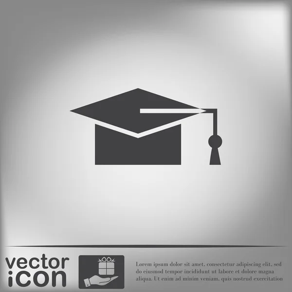 Sombrero de graduado. Señal de educación . — Vector de stock