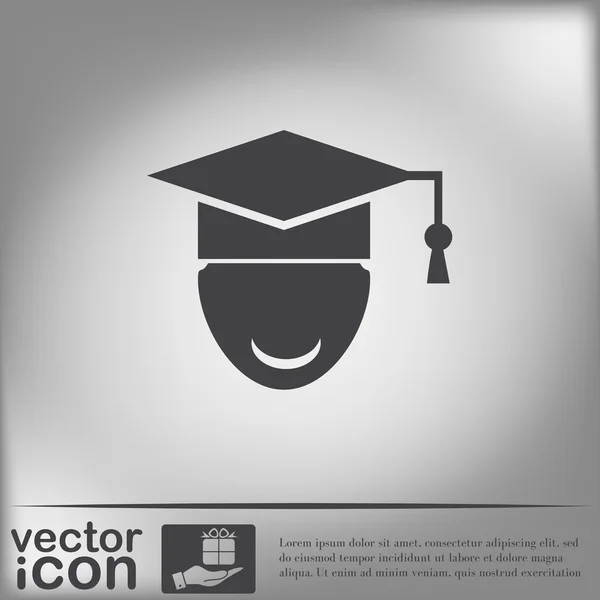 Ícone avatar chapéu graduado — Vetor de Stock