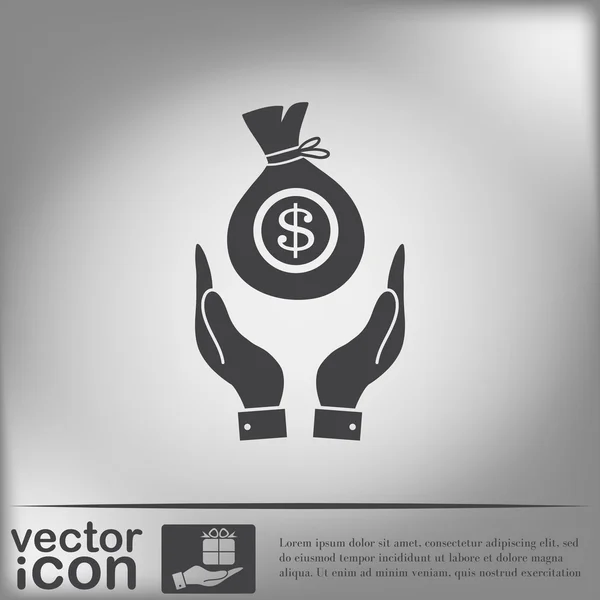 Manos sosteniendo dinero — Vector de stock