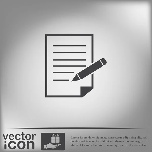 Feuille de papier et icône de stylo — Image vectorielle
