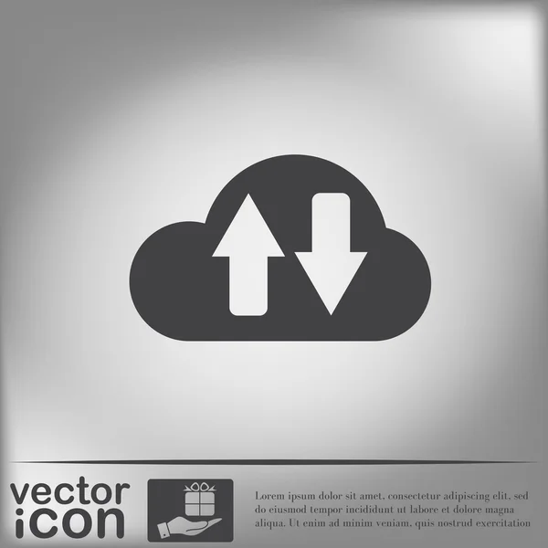 Ícone de download e upload de nuvem — Vetor de Stock