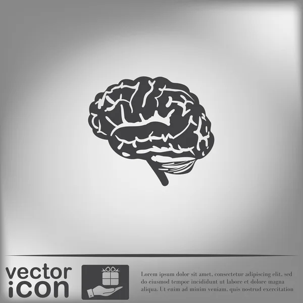 Cerebro mente y ciencia icono — Archivo Imágenes Vectoriales