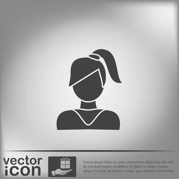 Avatar feminino com cabelos longos — Vetor de Stock