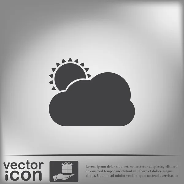 Soleil derrière l'icône nuage — Image vectorielle