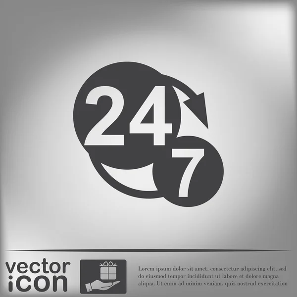 24 hours 7 days a week icon — Stock Vector