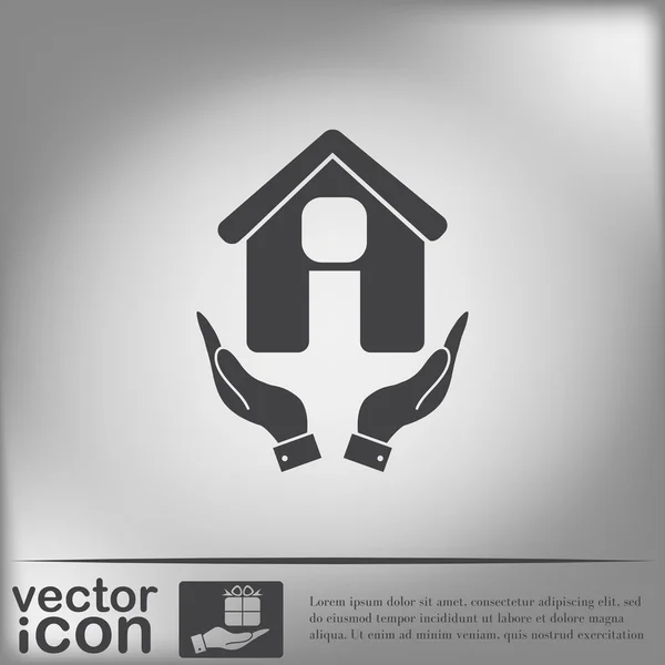 Hands holding House icon — Stock Vector