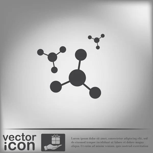 Átomo, ícone do símbolo da molécula — Vetor de Stock