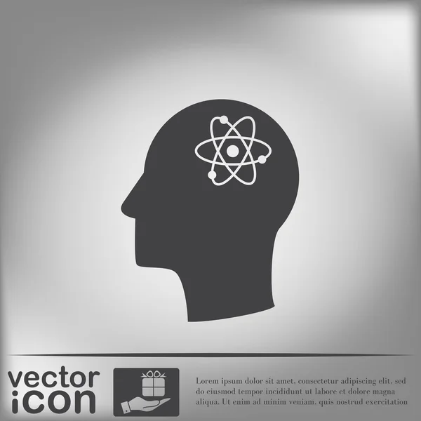 Icon head think silhouette man — Stock Vector