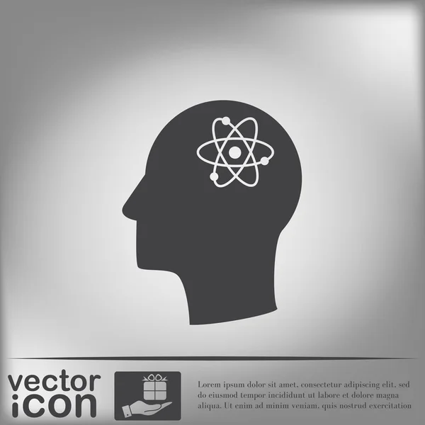 Icono cabeza pensar silueta hombre — Vector de stock