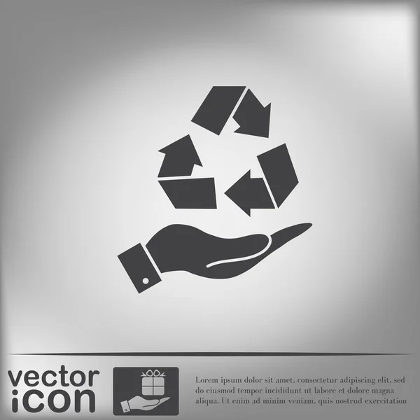 Hand hält Recycling-Symbol — Stockvektor