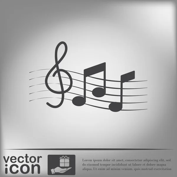 Notas musicales y clave de agudos . — Vector de stock