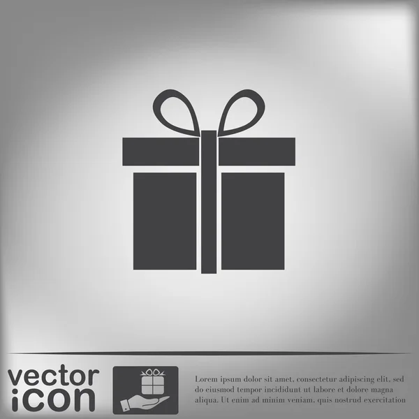 Icono de caja de regalo con arco — Vector de stock