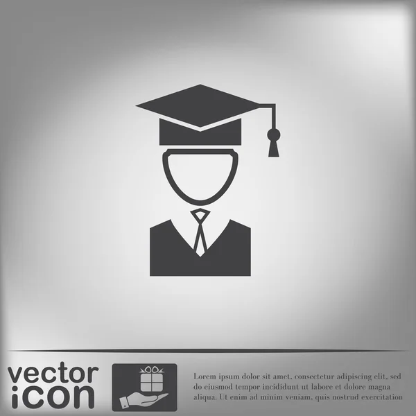 Graduate hat avatar icon — Stock Vector