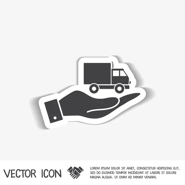 Hand holding Truck — Stock Vector