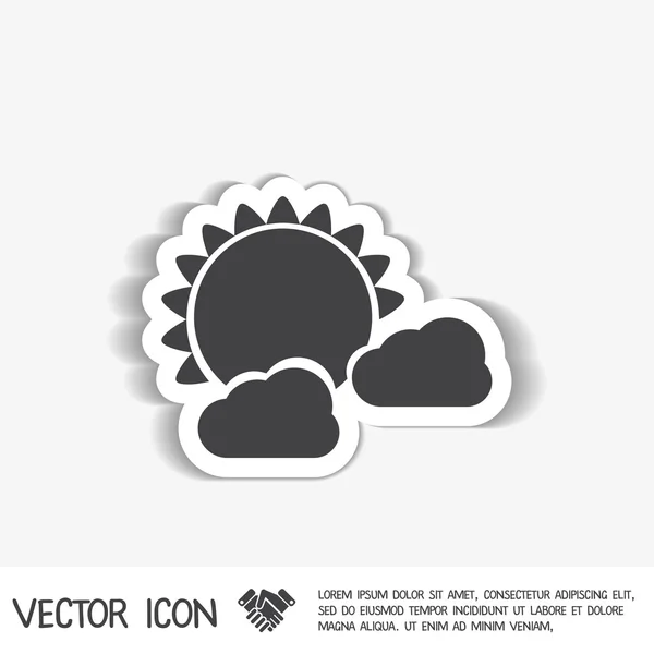 Sonne hinter Wolkensymbol — Stockvektor